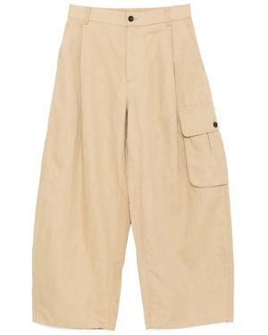CROQUIS Pleated Wild-Leg Pants - Natural