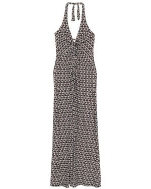 IU RITA MENNOIA Halter Patterned Dress - White
