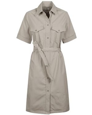 A.P.C. Robe Mi-Longue Boutonnée À Taille Ceinturée Evy - White