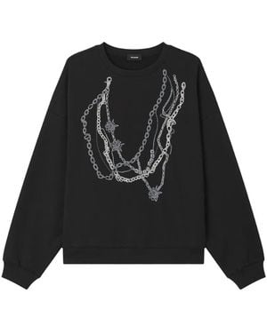 we11done Chain-Print Sweatshirt - Black