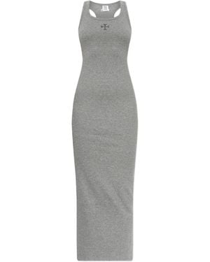 Vetements Logo-Detail Sleeveless Dress - Grey