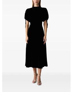 Silvian Heach Puff-Sleeve Midi Dress - Black