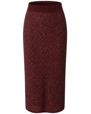 Toccin Alisha Sequin-Embellished Midi Skirt - Red