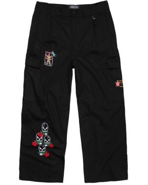 PAS DE MER Cargo Broek Met Borduurwerk - Zwart