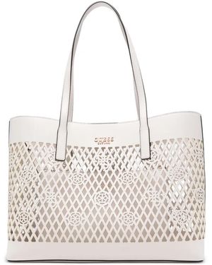 Guess Letty Cutout Tote Bag - White