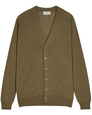 John Smedley Bradrick V-Neck Cardigan - Green