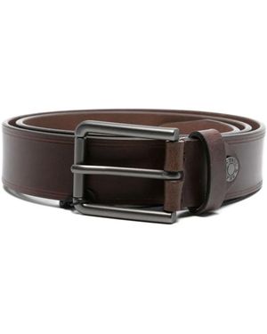 Paul & Shark Leather Gunmetal-Buckle Belt - Gray