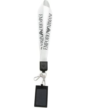 Emporio Armani Logo Neck-strap Keychain - White