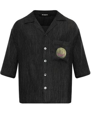MISBHV Smile Crinkled-Finish Shirt - Black