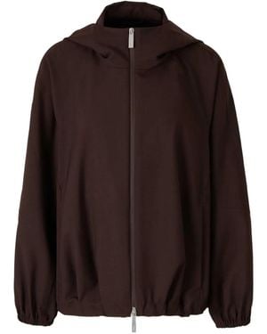 Laminar High-collar Coat - ブラウン