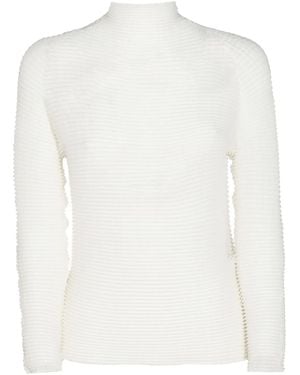 Issey Miyake プリーツ プルオーバー - ホワイト