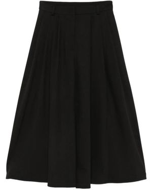 Imperial Pleated Wide-Leg Pants - Black