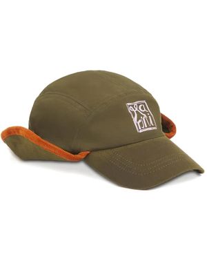 Marni Gabardine Baseball Cap With Ear Flaps - Green