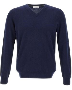 Kangra V-Neck Ribbed Jumper - Blue