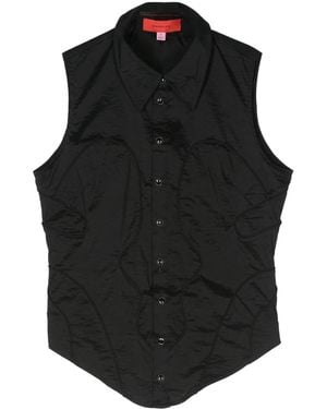 Eckhaus Latta Top Met Afwerking - Zwart