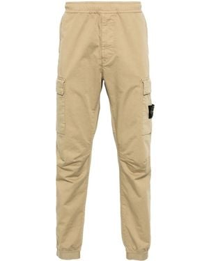 Stone Island Pantaloni Con Applicazione Compass - Neutro