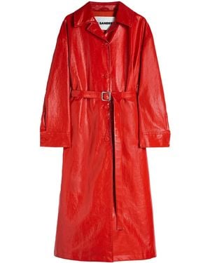Jil Sander Belted Trench Coat - Red