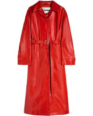 Jil Sander Belted Trench Coat - Red