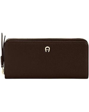 Aigner Paola Logo-Plaque Leather Wallet - Brown