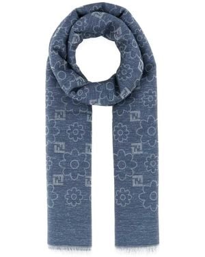 Fendi Sciarpa Con Motivo Ff - Blu