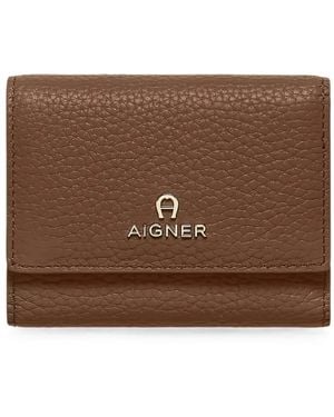 Aigner Ivy Logo-Plaque Wallet - Brown