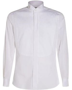 Canali Cotton Tuxedo Shirt - White