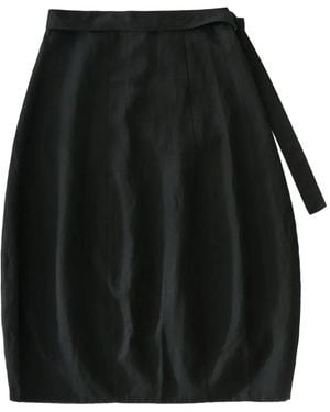 Studio Nicholson Jupe Mi-Longue Orcha À Taille Nouée - Black