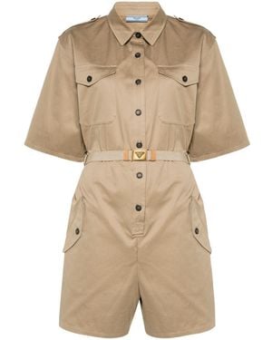 Prada Belted Playsuit - Natural