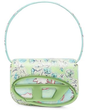 DIESEL 1Dr-Iconic Shoulder Bag With Floral-Print - Green