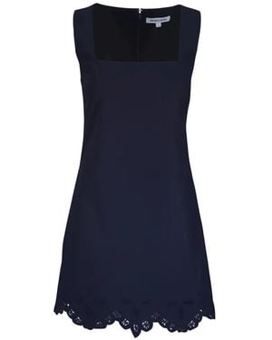 Veronica Beard Broderie-Anglaise Scalloped-Hem Dress - Blue