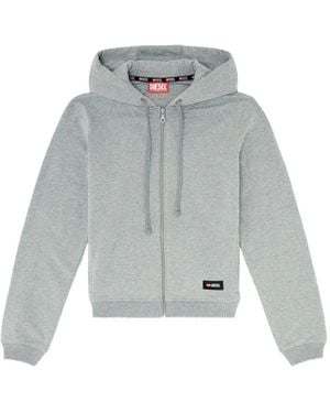 DIESEL Zip-Up Drawstring Hoodie - Grey
