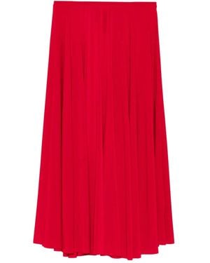 Norma Kamali Falda midi plisada - Rojo