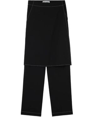 Sunnei Pantalones Con Diseño A Capas - Negro