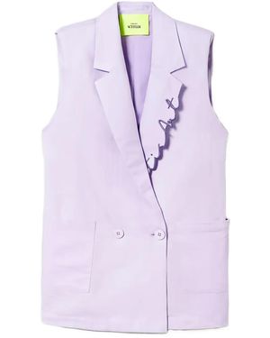Twinset Linen Blend Waistcoat - Purple