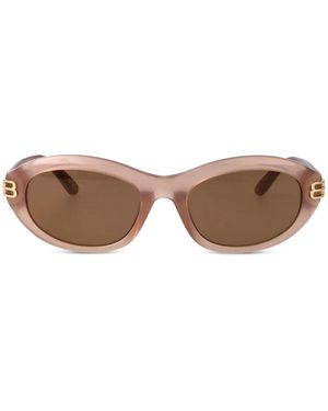 Balenciaga Oval-Frame Sunglasses - Brown