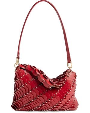 Rabanne レザーショルダーバッグ - レッド