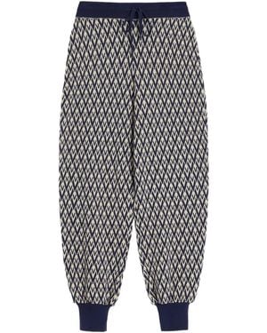 Valentino Garavani Toute La V Jacquard Knit Trousers - Grey