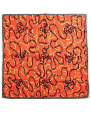 Vivienne Westwood Wiggle Orb Silk Scarf - Orange