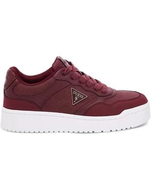 Guess Miram9 Logo-Embossed Sneakers - Purple