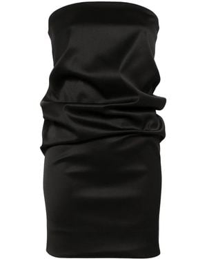 Saint Laurent Strapless Wool-Blend Minidress - Black