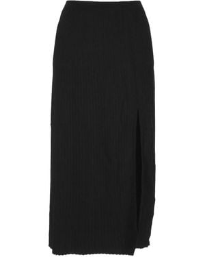 Mrz Falda Midi Con Abertura Lateral - Negro