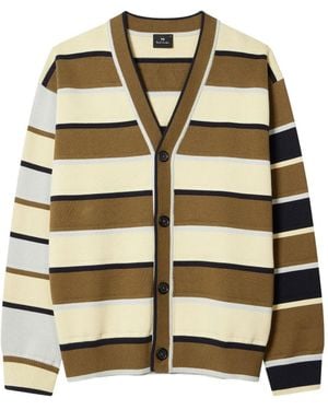 Paul Smith Cardigan Con Scollo A V - Metallizzato