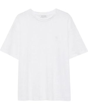 Anine Bing Cade Logo-Embroidered T-Shirt - White
