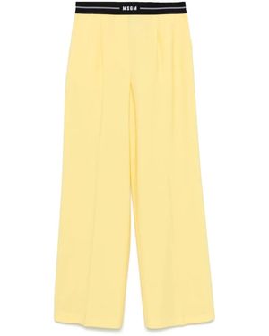 MSGM Logo-Waistband Pants - Yellow