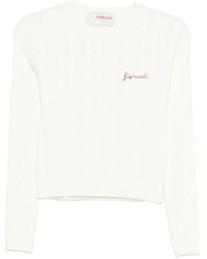 Fiorucci Pullover mit Zopfmuster - Weiß