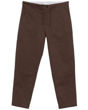 ROVI LUCCA Drawstring Patch-Pocket Pants - Brown