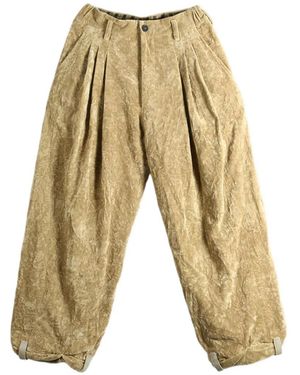 Ziggy Chen Pantalones Anchos Con Efecto Arrugado Y Pinzas - Blanco