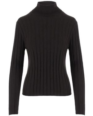 Allude Ribbed-Knit Wool Knitwear - Black