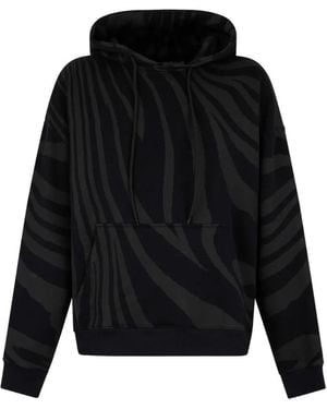 Roberto Cavalli Zebra-Print Hoodie - Black