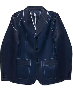 Comme des Garçons Printed Single-Breasted Blazer - Blue